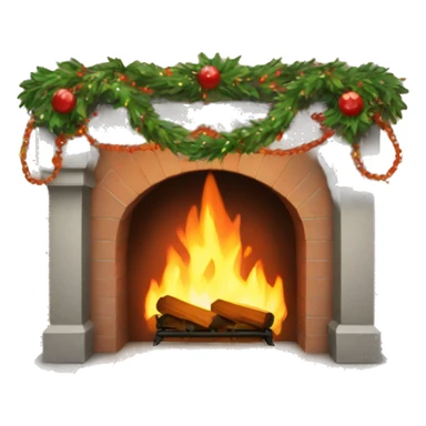 Fireplace with garland sticker