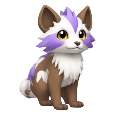 Cute cool brown white purple animal hybrid Fakemon full body sticker