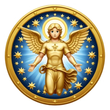seal of Archangel Michael, glowing effect, celestial, circular sticker