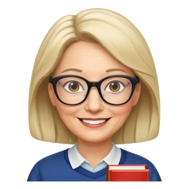 Catherine is 53 years old, she live with her husband and she is a literature teacher sticker