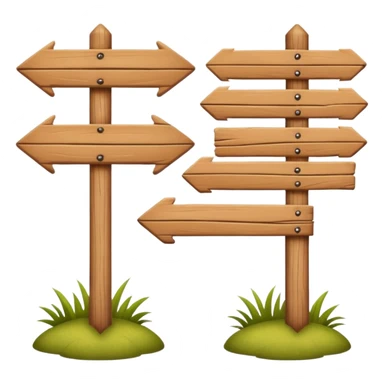 Wooden sign post made of felt texture, scrapbooking style, transparent background sticker