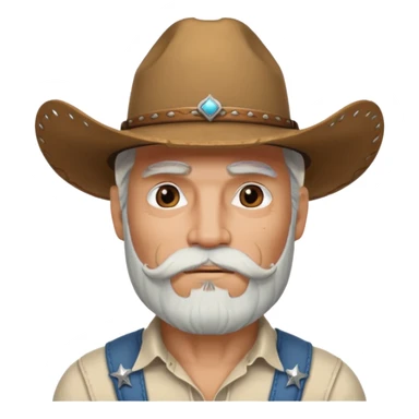 muscular tattooed on face and mustached cowboy long white hair and beard  sticker