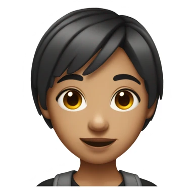 Girl with short hair and nose piercing saying "mh" sticker