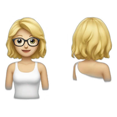 Blonde Frau mit Pferdeschwanz und Brille  sticker