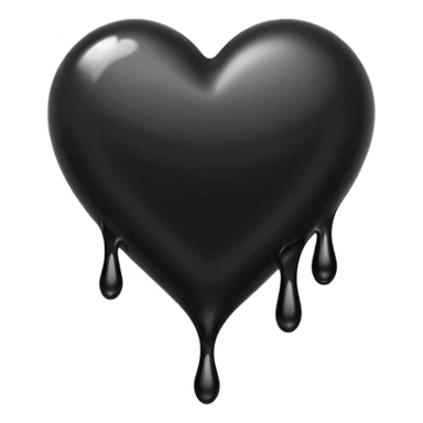 Dripping black heart sticker