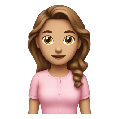 Girly pink girl with brown hair sticker