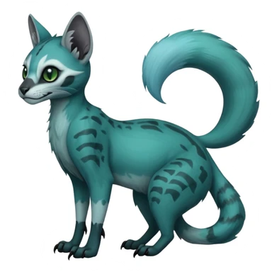 dark spooky foggy gloomy skeletal nightly skully zombie-like swampy ghostly greyish dull green-blue-turquoise spectral glorious divine exotic cute cool beautiful beautiful fantasy-caracal-civet-genet-sergal-vernid-Gryphon-Cacomistle-Trico-oncilla-animal-Fakémon-hybrid-fursona (full body) sticker