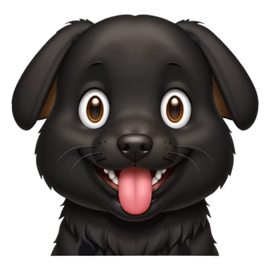 laughing black dog sticker