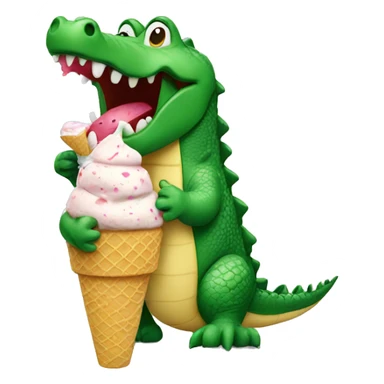 Crocodile eating ice cream  sticker
