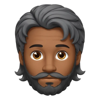 Change gender to male black wavy hair with gray streaks and dimples in each cheek and well trimmed beard sticker