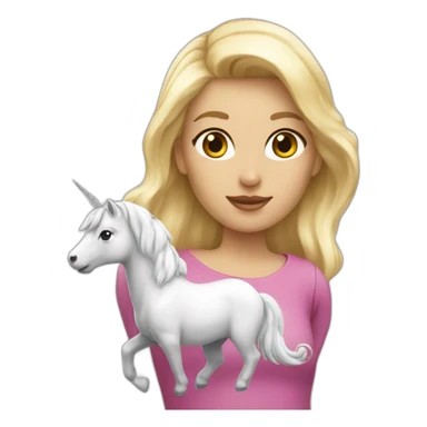 Une blonde avec licorne sticker