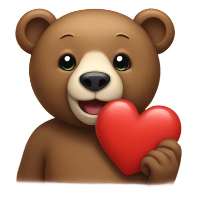 Bear in front of heart sticker