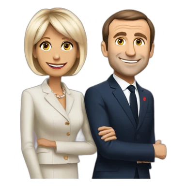 Macron avec Brigitte macron sticker