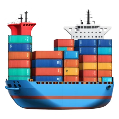 cargo ship with containers sticker