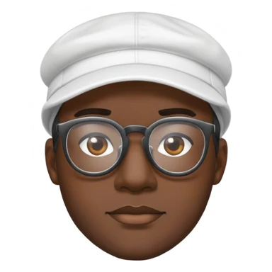 Black Guy with white glasses and a cap sticker