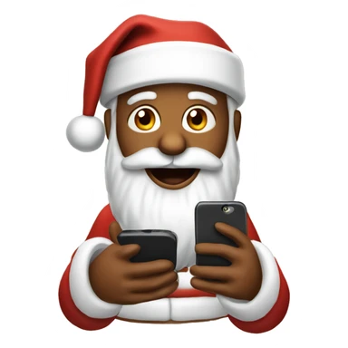 Santa clause using an iPhone sticker