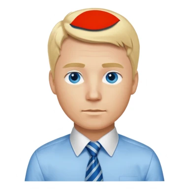 A guy with blonde hair and blue eyes that looks masculine. make him wear a shirt with a tie. he is danish sticker