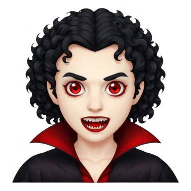 curly hair a picture of me as a vampire sticker