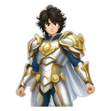 Seiya con armadura divina saludando  sticker