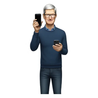 Tim cook taking photo with iPhone sticker