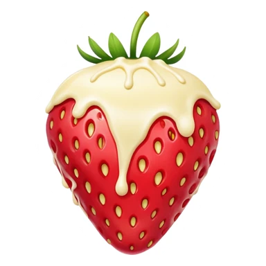 Strawberry with melted white chocolate sticker