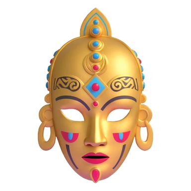 Chimu gold ceremonial mask sticker