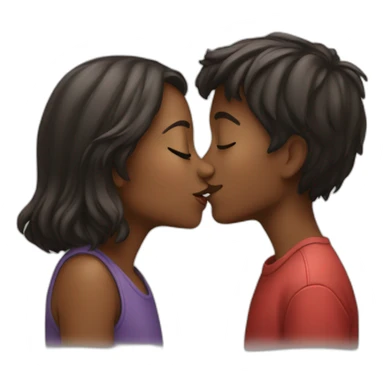 Girl and boy kissing  sticker