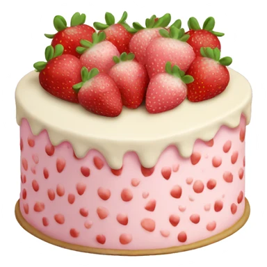 Light Pink strawberries and cream birthday cake  sticker