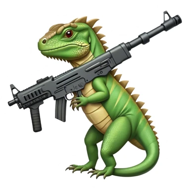 Iguana with an assault rifle  sticker