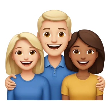 strong team of 3 having fun together sticker