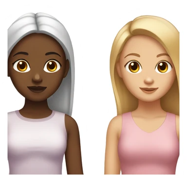 brown girl and white girl sticker