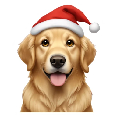 golden retriever with Santa hat sticker