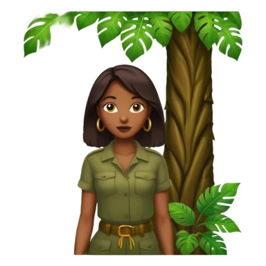 an woman with jungle tree sticker