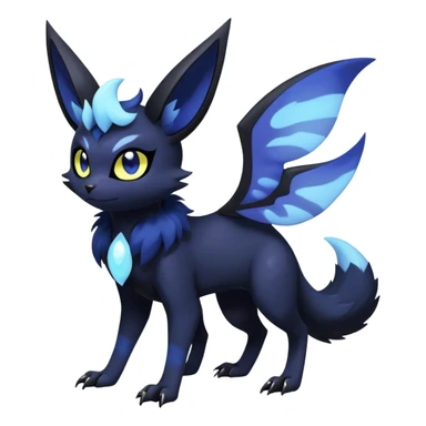 Nebulae Edgy Gothic Noibat-Meowstic-Umbreon-Fakémon-hybrid-creature (full body)  sticker