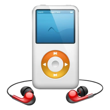 white ipod and earphone
 sticker