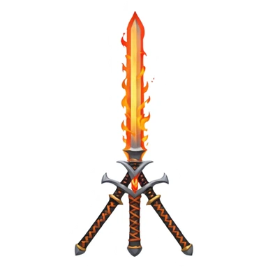 sword on fire crossed sticker