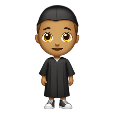 tan boy in graduation sticker