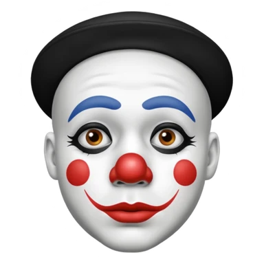 black and white mime clown emoji sticker