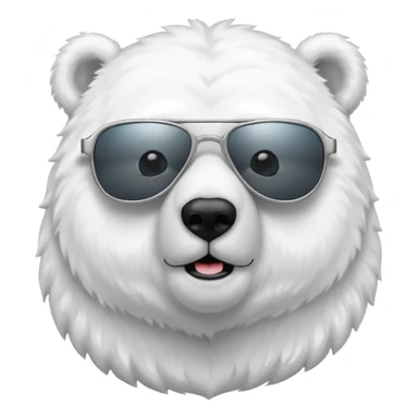 polar bear wear sunglasses sticker