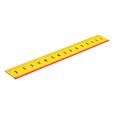 measuring ruler in cartoon style with bright colors, perspective composition, high saturation sticker