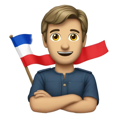 jean luc melanchon with french flag sticker