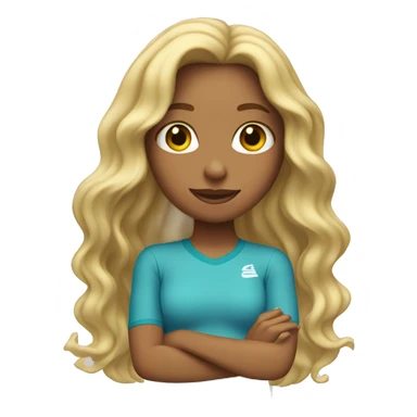 surfer girl with wavy blond hair  sticker