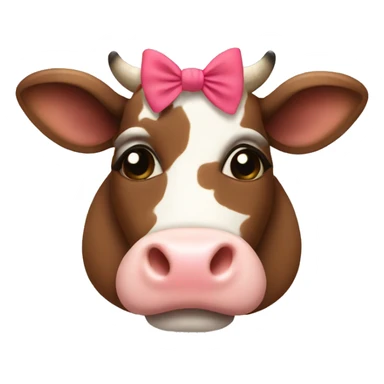 cow with eyelashes and a cute bow sticker