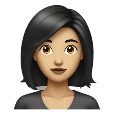 women with blac hair filling calculate sticker