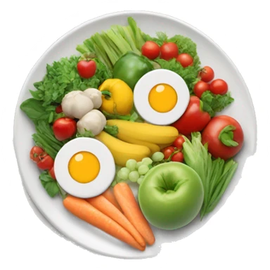 Plate of balanced healthy food  sticker