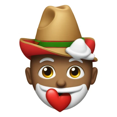 Un corazón abrazando y con sombrero de Santa sticker