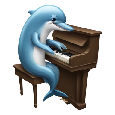 Dolphin playing the piano sticker