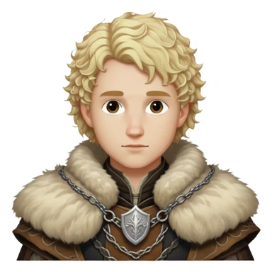Cullen Rutherford from Dragon Age with blonde curly hair and fur mantle sticker