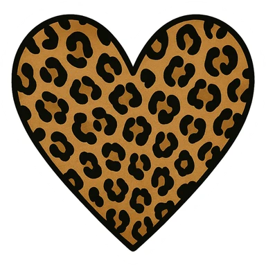 leopard print heart, style 7 sticker