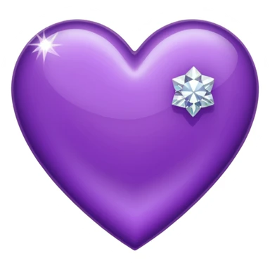 purple heart with diamond around it sticker
